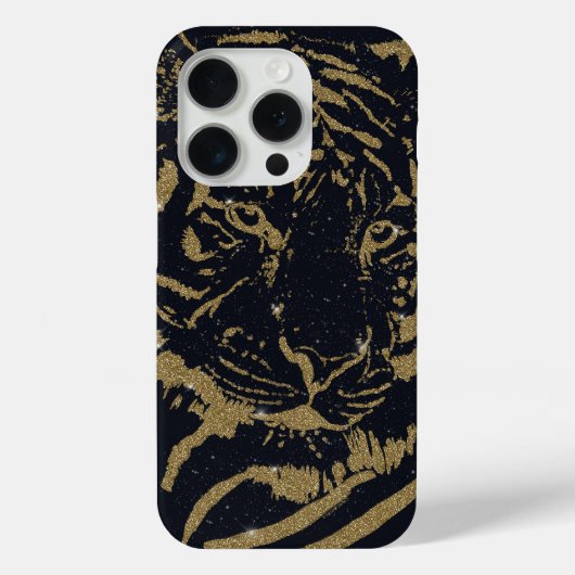 Coques Case-Mate iPhone Gold Tiger noir Design (Verso)