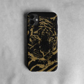 Coques Case-Mate iPhone Gold Tiger noir Design