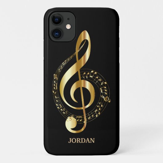 Coques Case-Mate iPhone Gold Treble Clef (Dos)