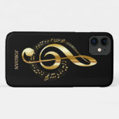 Coques Case-Mate iPhone Gold Treble Clef (Dos (Horizontal))