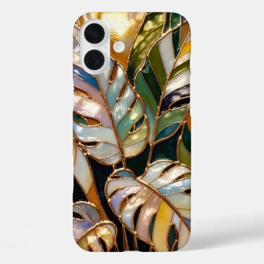 Coques Case-Mate iPhone Gold Tropical Leaf Luxury Phone Case (Verso)