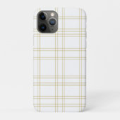 Coques Case-Mate iPhone Gold & White Minimal moderne Plaid Motif propre (Dos)