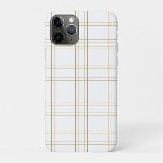 Coques Case-Mate iPhone Gold & White Minimal moderne Plaid Motif propre (Dos)