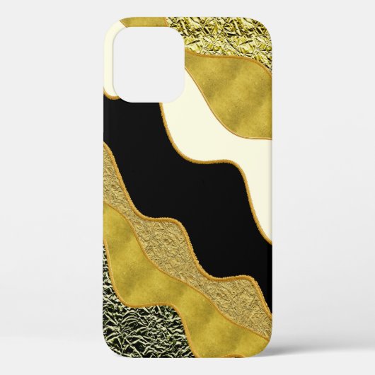 Coques Case-Mate iPhone Golden Abstrait Wave Modern Gold Glam tendance (Verso)