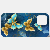 Coques Case-Mate iPhone Golden butterflies (Verso (horizontal))
