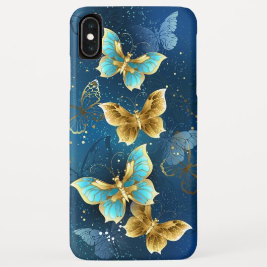 Coques Case-Mate iPhone Golden butterflies (Dos)