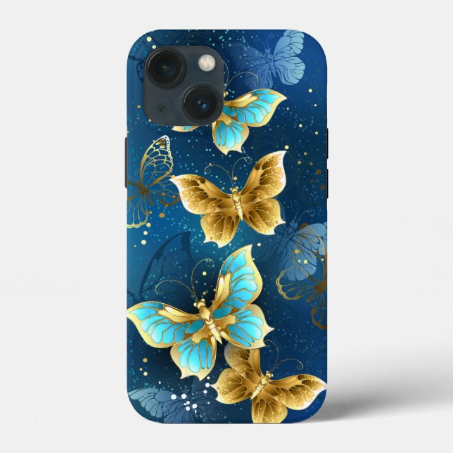 Coques Case-Mate iPhone Golden butterflies (Verso)