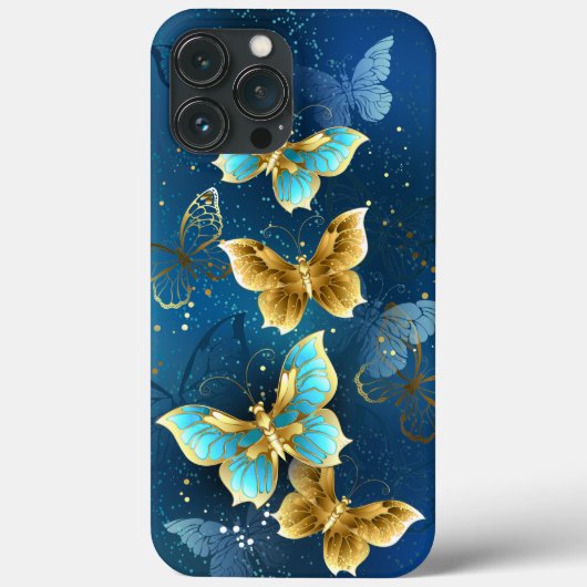 Coques Case-Mate iPhone Golden butterflies (Verso)