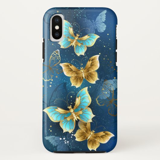 Coques Case-Mate iPhone Golden butterflies (Dos)