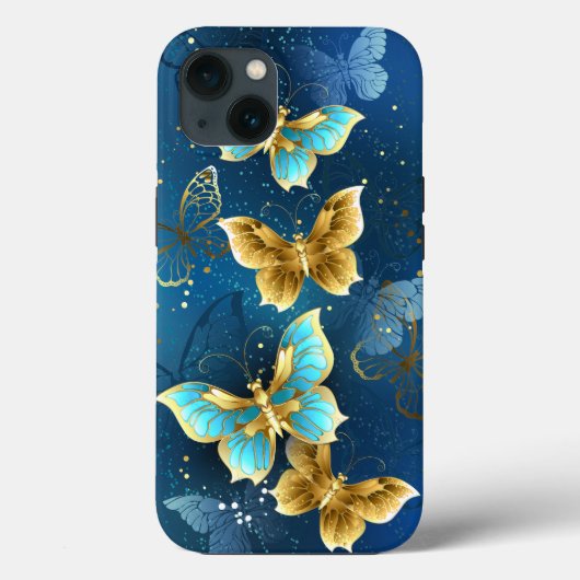 Coques Case-Mate iPhone Golden butterflies (Verso)
