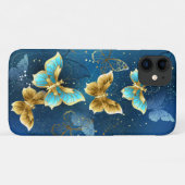 Coques Case-Mate iPhone Golden butterflies (Dos (Horizontal))
