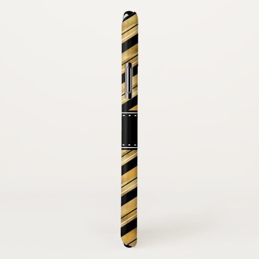 Coques Case-Mate iPhone Golden Chevron Motif Noir Blanc Monogramme (Dos/Droite)