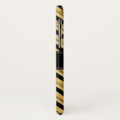 Coques Case-Mate iPhone Golden Chevron Motif Noir Blanc Monogramme (Dos/Gauche)