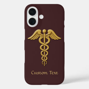 Coques iPhone 16 Golden Double Snake Caduceus