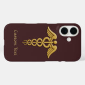Coques Case-Mate iPhone Golden Double Snake Caduceus (Verso (horizontal))