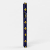Coques Case-Mate iPhone Golden Fleur de Lis sur Navy Blue (Dos/Droite)