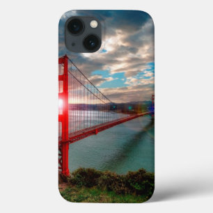 Coques Pour iPhone Golden gate bridge avec Sun brillant