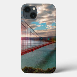 Etui iPhone 13 Golden gate bridge avec Sun brillant