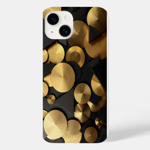 Coque Pour iPhone 14 Golden Geometry Luxury Abstrait