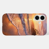 Coques Case-Mate iPhone Golden Hour Beach Waves Photo Monogram iPhone Case (Verso (horizontal))