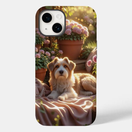 Coques Case-Mate iPhone Golden Hour Garden Dog - Cosy Pet Memory Scene ave (Verso)