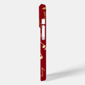 Coques Case-Mate iPhone Golden Musical Notes sur l'Arrière - plan rouge pr (Verso / Gauche)