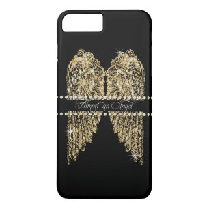 Coque iPhone 8 Plus/7 Plus Golden n Diamond Jewel Look Angel Ailes Bling