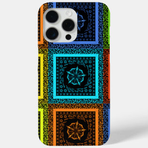 Coque iPhone 15 Pro Max Golden Red blue Green Masai Couleurs traditionnell