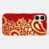 Coques Case-Mate iPhone Golden Red Paisleys Indian (Verso (horizontal))