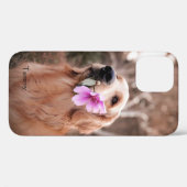 Coques Case-Mate iPhone Golden Retriever avec Flower Personnalisé (Verso (horizontal))