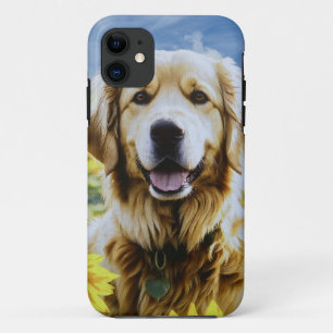 Case-Mate iPhone Case Golden Retriever dans un champ de tournesol