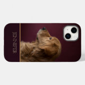Coques Case-Mate iPhone Golden Retriever Nom personnalisé | Chien (Verso (horizontal))