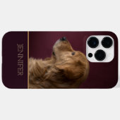 Coques Case-Mate iPhone Golden Retriever Nom personnalisé | Chien (Verso (horizontal))