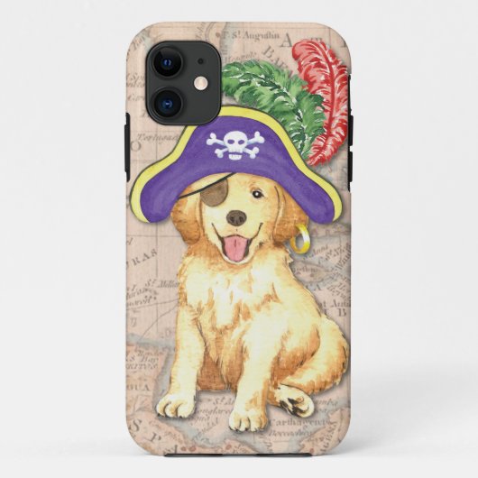 Coques Case-Mate iPhone Golden Retriever Pirate (Dos)