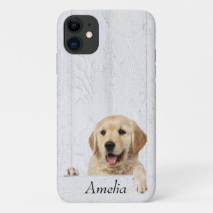 Case-Mate iPhone Case Golden Retriever sur le bois blanc