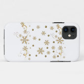 Coques Case-Mate iPhone Golden Snowflakes design iPhone (Dos (Horizontal))