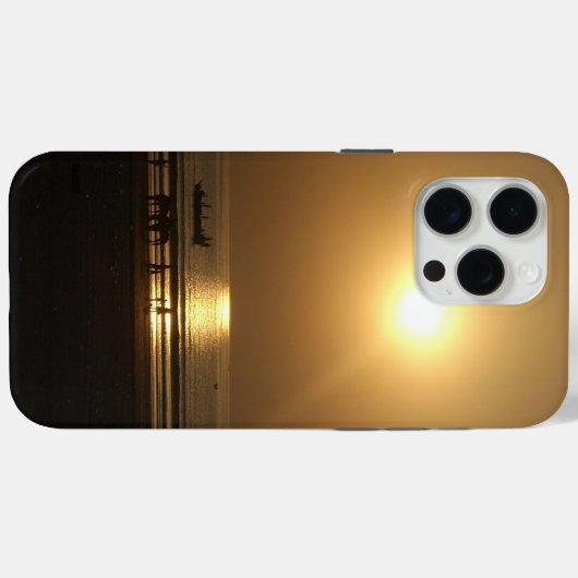 Coques Case-Mate iPhone Golden Summer Sunset Réflexion sur la plage (Verso (horizontal))
