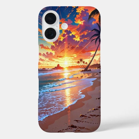 Coques Case-Mate iPhone Golden Sunset Anime Beach (Verso)