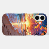 Coques Case-Mate iPhone Golden Sunset Anime Beach (Verso (horizontal))