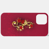 Coques Case-Mate iPhone Golden Treble Clef avec fleurs Roses (Verso / Droite)
