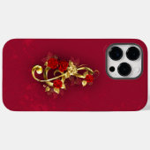 Coques Case-Mate iPhone Golden Treble Clef avec fleurs Roses (Verso (horizontal))
