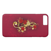 Coques Case-Mate iPhone Golden Treble Clef avec fleurs Roses (Dos (Horizontal))
