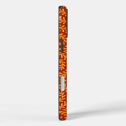 Coques Case-Mate iPhone Golden Yellow Leafy Vine Pattern  (Verso / Droite)