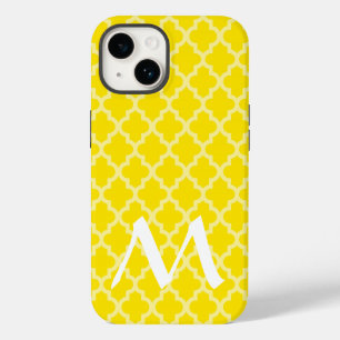 Coque Pour iPhone 14 Golden Yellow Moroccan Moods Quatrefoil