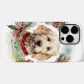 Coques Case-Mate iPhone Goldendoodle Christmas Wreath Festive Pup (Verso (horizontal))