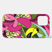 Coques Case-Mate iPhone Goldfinch et fleurs (Verso (horizontal))