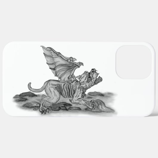 Coques Case-Mate iPhone Golem Gargoyle noir et blanc (Retour (horizontal))