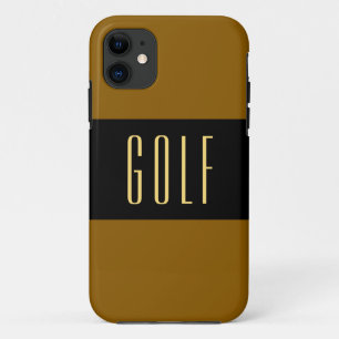 Case-Mate iPhone Case GOLF Amusants Moderne Large Noir Golden Brown rayu