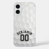Coques Case-Mate iPhone Golf Ball Dimples et Nom personnalisé (Verso)