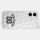 Coques Case-Mate iPhone Golf Ball Dimples et Nom personnalisé (Verso (horizontal))